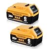 ZEERISA 6.0Ah Replacement for Dewalt 18V Battery DCB184 DCB200 DCB180 DCB182 DCB181 DCB201 DCB204 DCB183 DCB185 DCB203 Cordless Power Tools Batteries with LED Indicator 2Packs