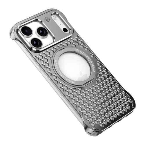Coque iPhone 17 Pro Max sans cadre en aluminium gris titane premium