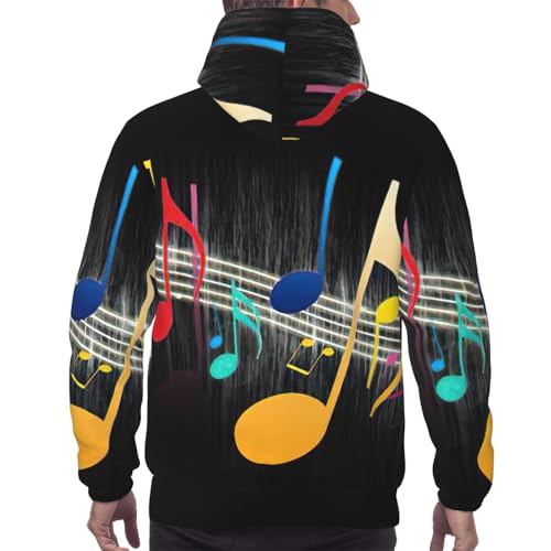 Sweat à capuche note de musique pour hommes pull décontracté coloré - 4