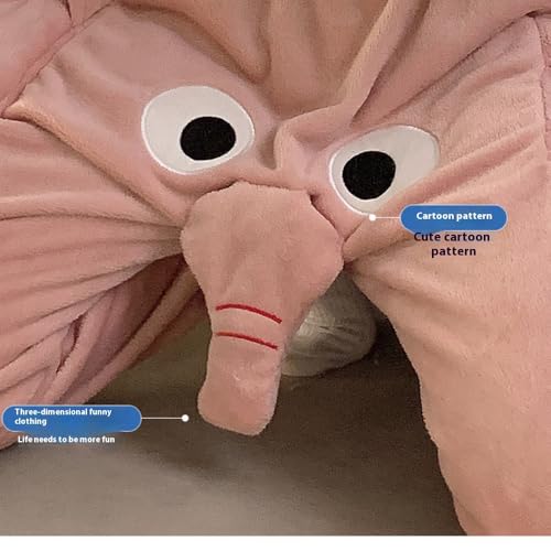 Elephant Pants for Men，Unisex Cartoon Cute Three-dimensional Couple Pajamas, Funny Elephant Shorts And Trousers.3