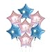 AnnoDeel 20pcs Pink Blue Star Foil Balloons, 18inch Pink Star Balloon Blue Star Mylar Balloons for Boys Girl Baby Shower Birthday Wedding Party Decoraton