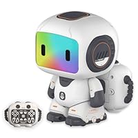 BORSCELLOR Programming RC Robot Toys for Kids, Rechargeable Remote Control Robots for 3+ Boys Girls, with Auto-Demonstration, Dance, Music, LED Eyes and Recording Function RC Toys