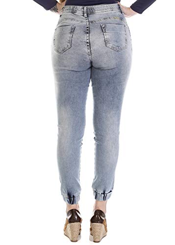 Calça Jogging C/Cardaco, Feminino, Sawary Jeans, Indigo, 40