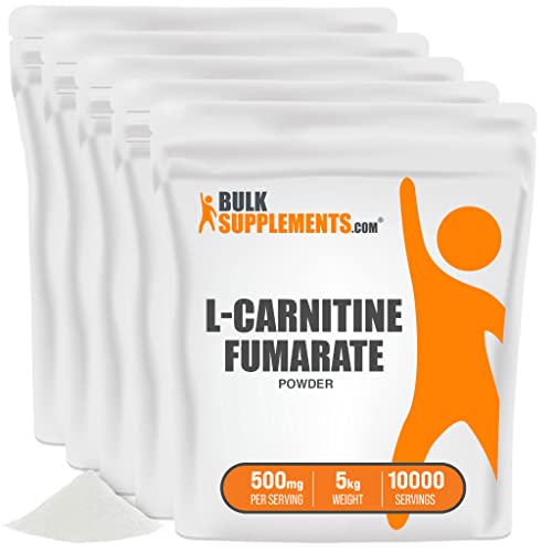 BulkSupplements.com L-Carnitine Fumarate Powder - Supplement for Muscle Recovery & Endurance - Unflavored, Gluten Free - 500mg per Serving, Pack of 5 (5 Kilograms - 11 lbs)