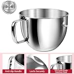 7QT Mixer Bowl for Kitchenaid Stand Mixers, Kitchen Aid Mixing Bowl for 7QT Lift Mixer with Handle, Food-Grade Stainless Steel Compatible with KSM70SKXXBK, Dishwasher Safe.