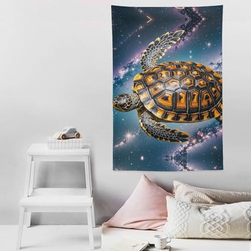 Tapisserie tortue vintage 152x228 cm couverture murale WSOIHFEC - 5