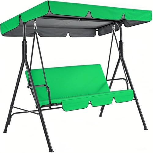 Balancelle de jardin réglable avec coussin amovible - Banc de terrasse et de patio - Pour piscine et véranda - Vert - 164 x 114 x 15 cm