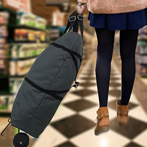ArtsPavilion Faltbare Trolley Taschen Faltende Einkaufstasche mit Rädern Faltbarer Einkaufswagen Wiederverwendbare Einkaufstaschen Einkaufswagen Tasche auf Rädern Gray – Bild 5