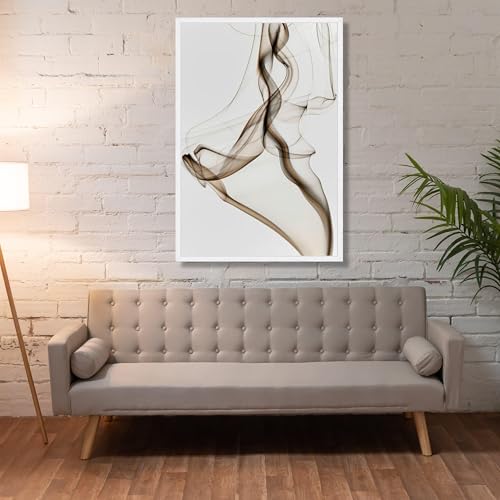 Art abstrait de fumée marron : impression sur toile décoration murale 60x90 cm - 3