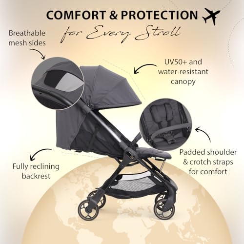 Image of Chicco We 2 - Lightweight Stroller, Foldable from 0 Months to 22 kg, Travel Stroller, Lightweight Plane Stroller, Reclining with Sleeping Position, Padded Shoulder Straps, Compact Travel Bag and Rain Cover