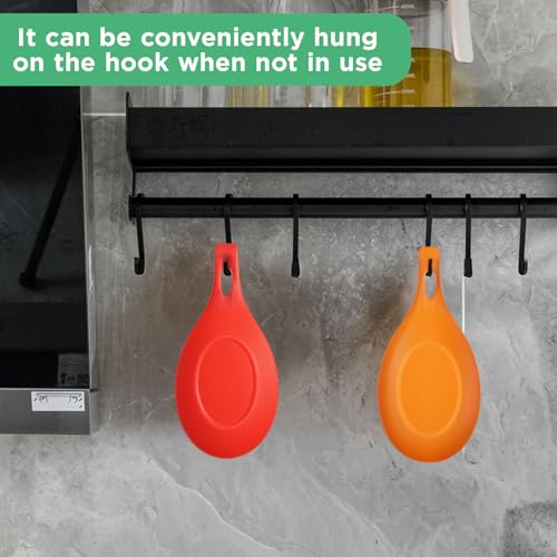 3pcs Spoon Holder, Silicone Spoon Rest, Heat-Resistant, Reusable Spoon Rest for Kitchens, Suitable for Wooden, Iron, Teaspoons, Kitchen Utensils, and Cutlery, Black, Red, Orange - Image 6
