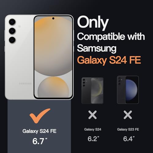 Image of JETech Cover Case for Samsung Galaxy S24 FE, Non-Yellowing Shockproof Bumper Protective Phone Cover, Anti-Scratch Hard PC Back (Clear)