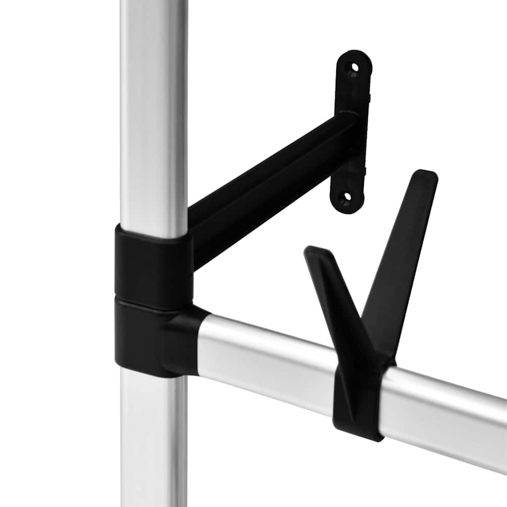 Teleskop-Schuhregal – Platzsparender Schuhständer aus Aluminium, höhenverstellbar 250-300 cm, für bis zu 54 Paar Schuhe, Stabiler Schuh-Organizer für Flur und Ankleide, Silber Schwarz