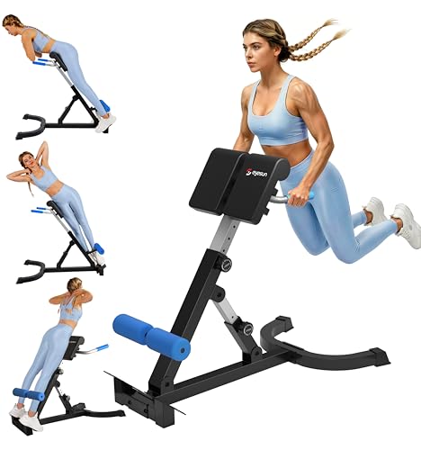 Foldable Back Extension Machine, Roman Chair, Adjustable Ab Back Extension Machine,Core Strength...
