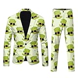 Men's 2024 Fashion 3 Piece Slim Fit Suit Set Two Button Blazer Jacket Vest Pants Tuxedo Set for Party Wedding and Business in Men's Suits & Sport Coats Mens Suits Classic Fit 2 Piece