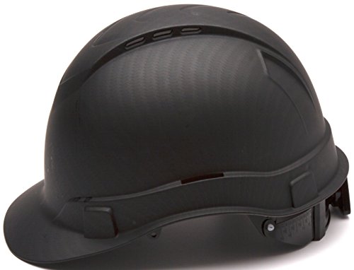 Ridgeline HP44117V Pyramex Ridgeline Cap Style Hard Hat 4 Point Ratchet Vented Matte Black Graphite Pattern thumb #2