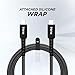 iHome 6' USB-C to USB-C Cable, Nylon Braided with Cable Wrap (Black)