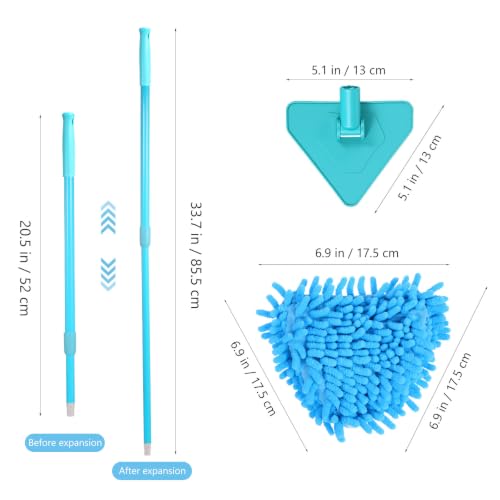 Mini fregona telescópica Sewroro con cabezal triangular rotatorio 5