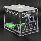 GLOGLOW Cricket Care Kit, with Feces Layer Acrylic Feeding Cricket Keeper with a Food Feeding Tub Care Kit Reptile Tank Box for Observation of Breeding