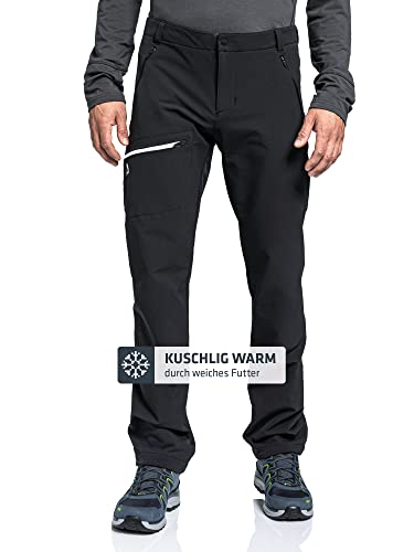 Schöffel Herren Pants Folkstone Warm M, warme Wanderhose mit 4 Wege-Stretch, wasserabweisende Thermohose mit vorgeformtem Knie, black, 58 – Ansicht 5