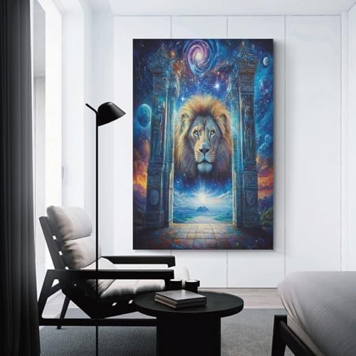 Cuadro en lienzo de león moderno de 50x75 cm para decoración 3