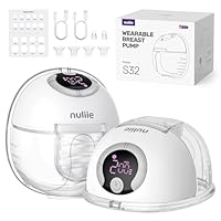 Nuliie Milchpumpe Elektrisch tragbare (2 Packs, Perlweiß)