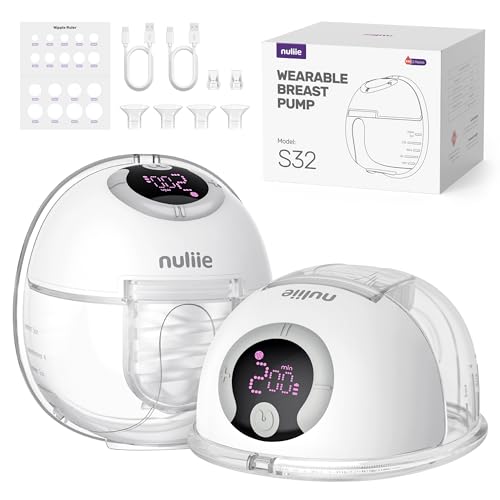 Nuliie Milchpumpe Elektrisch tragbare (2 Packs, Perlweiß)