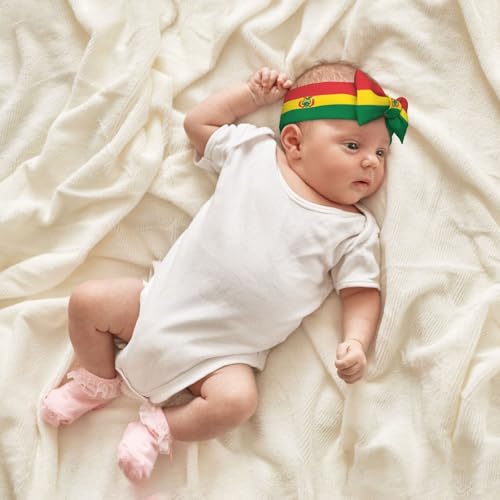 Flag of Bolivia Baby bow headband, printed, colorful and varied, soft and skin-friendly, good elasticity4