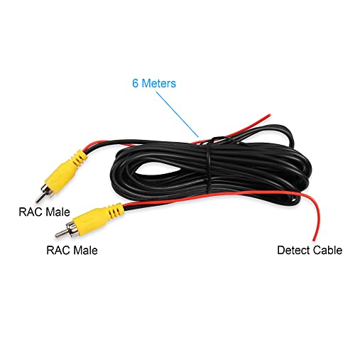 PNGKNYOCN RCA Video Cable with Trigger Wire,RCA Male to Male Backup Camera Extension Cord for Monitor and Car Backup Rear View Camera Connection(6M) - Image 2