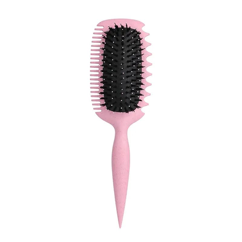 Curl Defining Hair Brush, Hair Styling Brush– Premium Detangling Brush For Curly Hairs,Perfect For Combing, Shaping & Defining Curls For Women, Men and Children-Pink