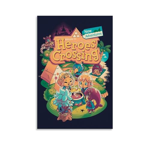 KUSDPKAJC Zelda Animal Crossing Póster Pintura Decorativa Lienzo Arte de Pared Salón Póster Dormitorio Pintura, Arte de Pared Impresión de Imagen Moderna Decoración de Habitación Familiar 20 x 30