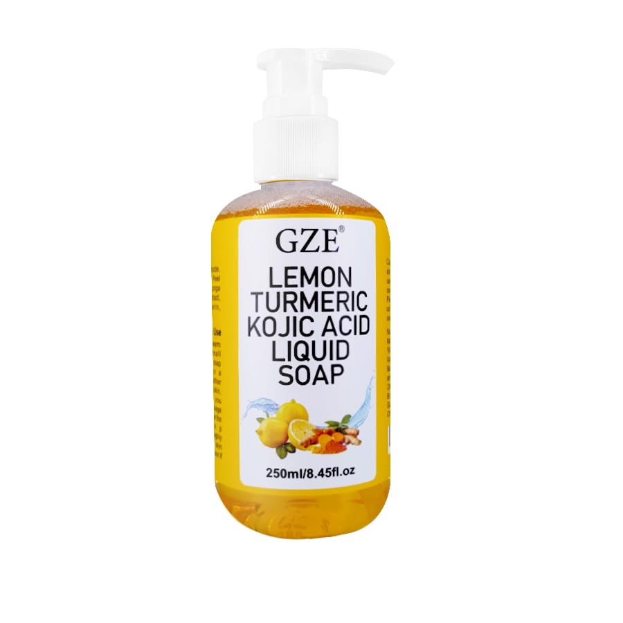 GZE Lemon Turmeric Kojic Acid Liquid Soap - Brightening & Purifying Body Wash for Daily Use - 250ml Refreshing Shower Gel with Natural Ingredients - Image 9