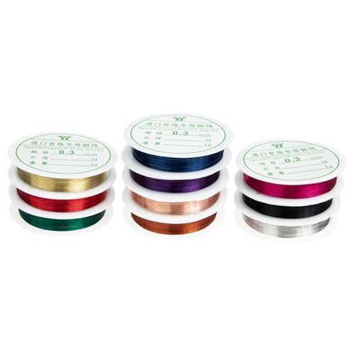 STOBAZA 10 rollos Alambre de Cobre para Joyería DIY Hilo para Abalorios y Esculturas Cuerda Armadura Colorida por Uso Pulseras y Manualidades