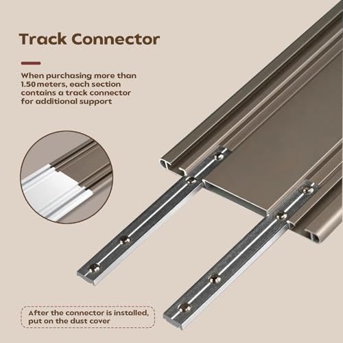 Barra de doble corte ultrafina de 70 cm para cortinas modernas de techo 7