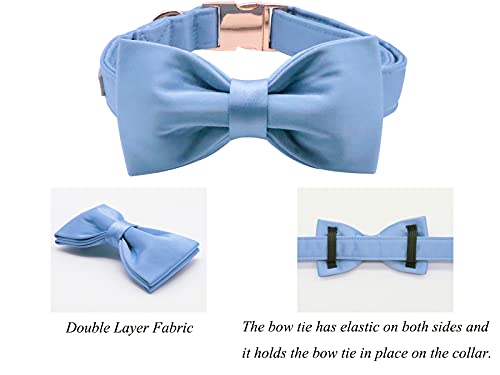 Lionet Paws Bowtie Dog Collar - Comfortable Silk Boy Dog Collar with Detachable Bow Tie for Small Dogs Neck 25-40cm - Image 3