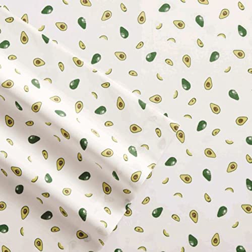 Image of Poppy & Fritz - Full Size Sheet Set, 100% Long-Staple Percale Cotton Bedding, Crisp & Cool, Deep Pockets, Bed Sheets with Matching Fitted Sheet & Pillowcase (Avocados Green)
