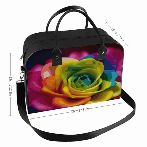 Bolso Tote Rainbow Flower con cierre y correa ajustable miniatura 2