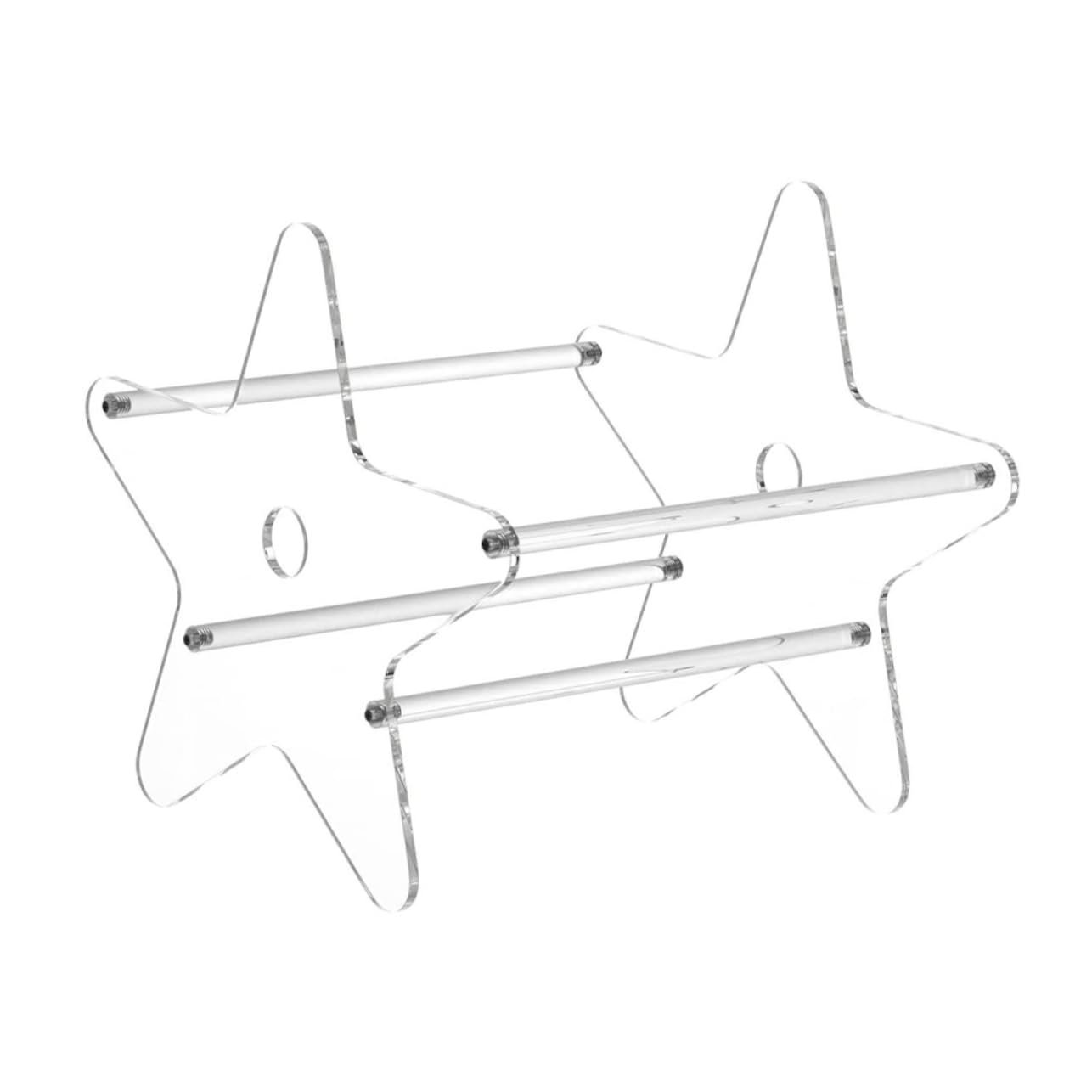 KALLORY 1pc Transparent Star Shaped Cd Display Holder Organizer for Home Office and Dorm Storage Lightweight and Decorative Media Storage