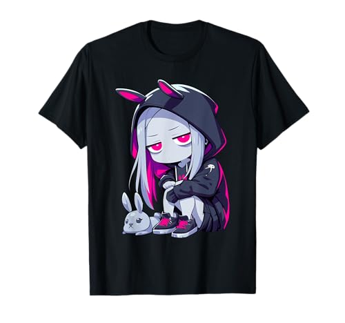Grunge Goth Bunny Anime Girl Cute E-Girl Edgy Outfit T-Shirt