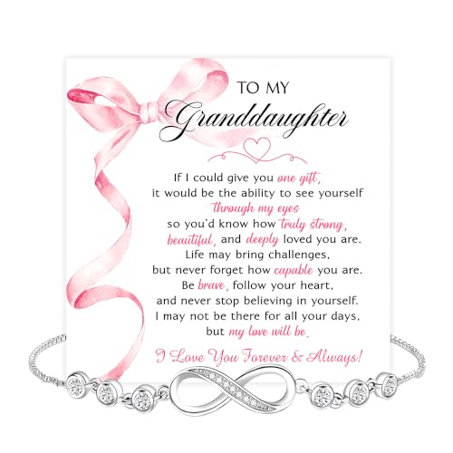 To My Granddaughter Bracelet From Grandma Grandmother or Grandpa Grandfather With Heartfelt Message & Box, Jewelry Gift For Granddaughter From Grandparents On Graduation, Birthday, Wedding, Christmas