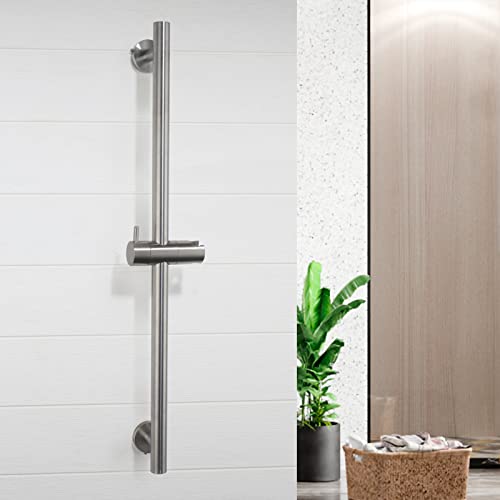 Hamoler Wall Mount Shower Slide Bar For Bathroom With Adjustable Handheld Shower Holder Stainless Steel Shower Sliding Bar, Brushed Nickel #TOP7