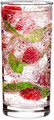 Vikko Vasos de agua, juego de 4 vasos para beber, vasos gruesos y duraderos, vasos de cocina de 10 onzas de alto, aptos para lavavajillas, vasos de