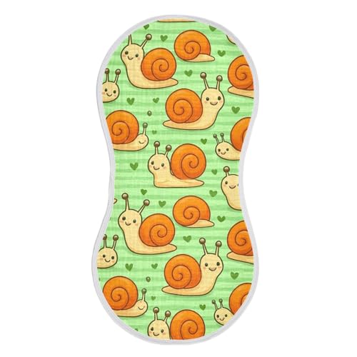 Cute Snails Baby Burp Cloths for Boys and Girls, Soft Muslin Spit Up Towels, 22