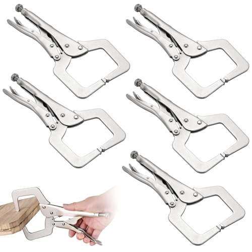 DASBET 5 Pack 11-Inch Locking C Clamp Pliers, Heavy Duty