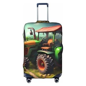 BREAUX Fantasy Farm Tractor bedrukte bagagehoes, elastische bagagebeschermer, modieuze bagagehoes, maat L, Fantasy Farm Tractor, L, Fantasy Boerderij Tractor, L