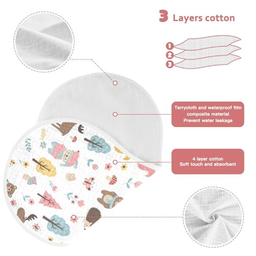 2 Pack Muslin Burp Cloths Deer Animals Cute Cotton Baby Burp Cloths Ultra Absorbent and Soft Spit Up Rags for Newborn Babies Boys Girls, Large 22" x 11"3