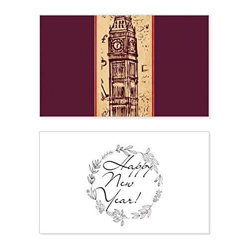 Carte de voeux Big Ben et drapeau pour vos messages de réveillon