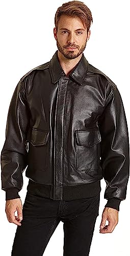 Image of Men's Big and Tall Leather Flight Jacket
