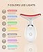 ELISHINE 7 Color Face and Neck Massager Light Therapy, Red Light Based Facial Massager for Skin Care, Smoothing, Firming (White)