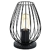 EGLO Tischlampe Newtown, 1 flammige Vintage Tischleuchte, Nachttischlampe aus Stahl, Farbe: Schwarz, Fassung: E27, inkl…